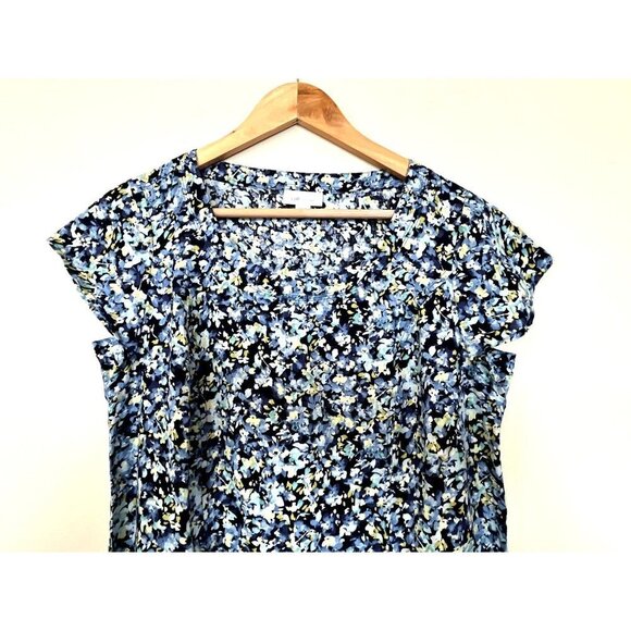 J.Jill Love Linen Blue Floral Midi Dress Petite Small - Picture 5 of 12